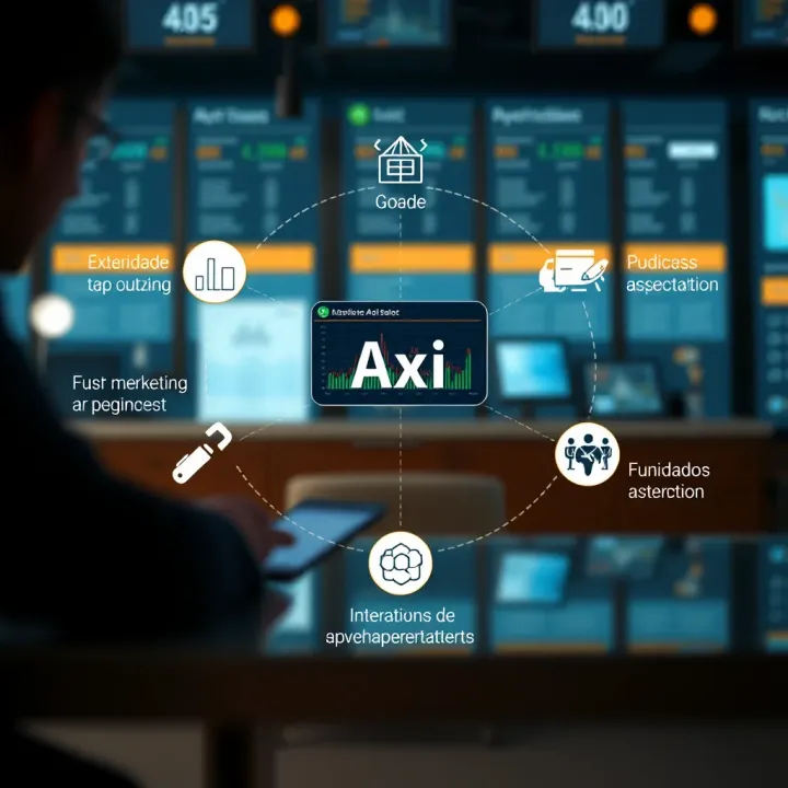 Illustration showing various features of Axi Select interface highlighting its user-friendly design