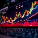 Graph showing binary options trading trends with candlestick and line charts