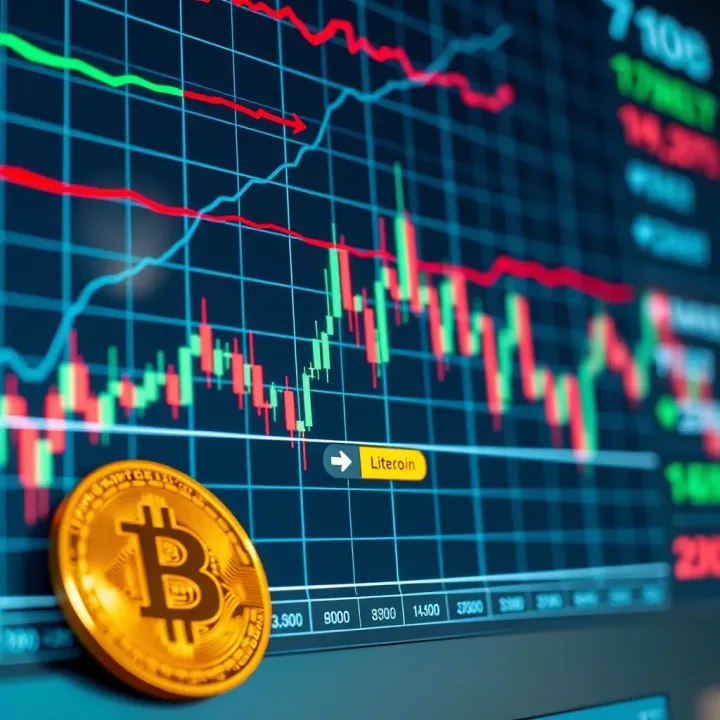 Bitcoin Price Trends with Market Indicators Graph showing Bitcoin price trends with key market indicators highlighted