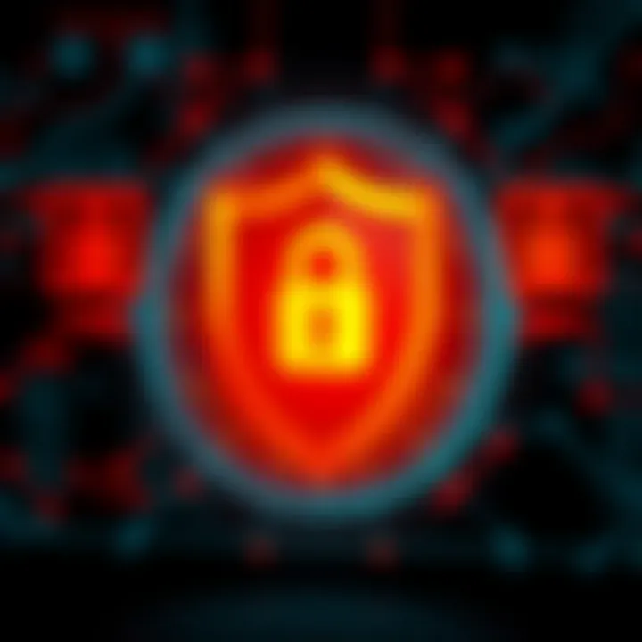 Visual representation of account protection with shield and lock symbols