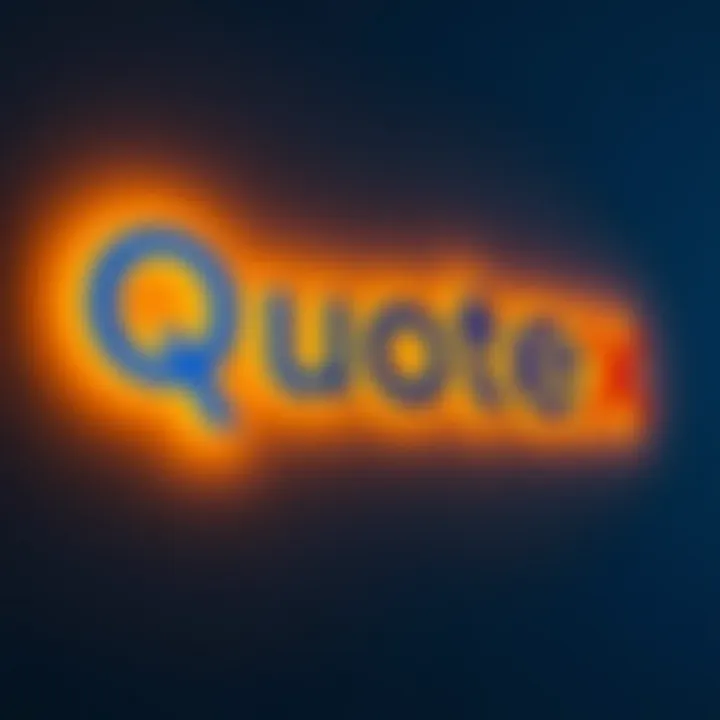 Logo of Quotex displaying modern design elements with blue and orange colors