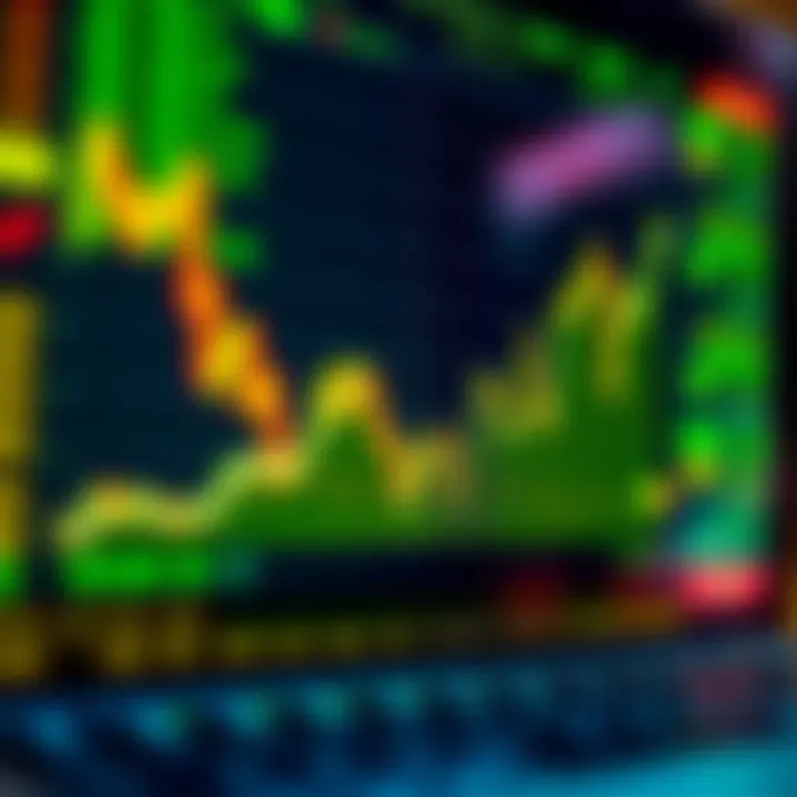 Graph showing upward and downward trends representing binary options trading movements