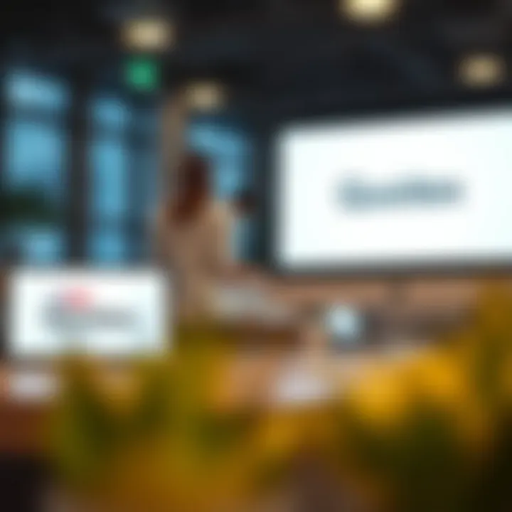 Quotex Logo Usage Across Digital Platforms Application of the Quotex logo on various digital platforms illustrating brand consistency