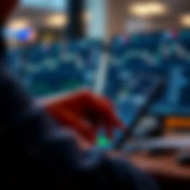 Selecting the Best Trading Application with Portfolio and Risk Controls User interacting with a mobile trading app showing investment portfolio and risk management features