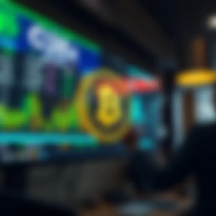 Secure digital interface representing cryptocurrency exchange security