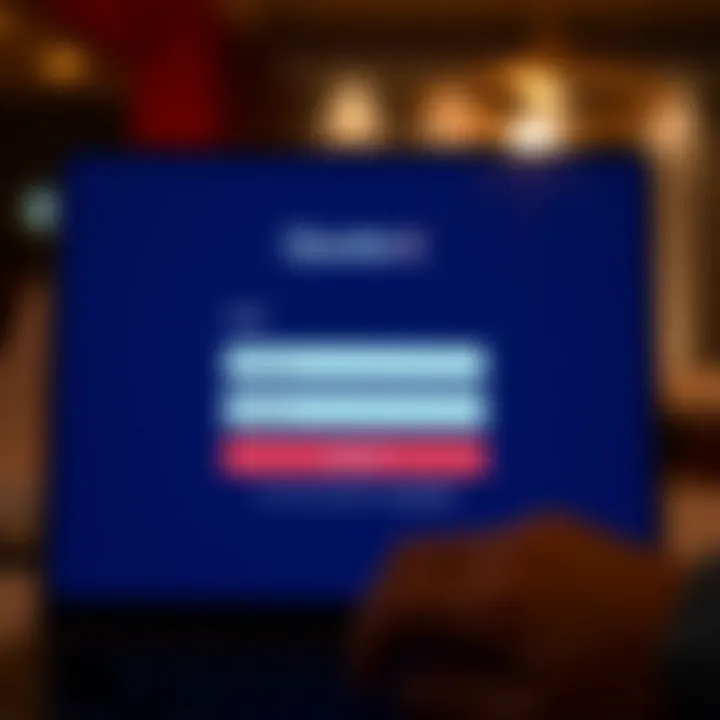 User interface showing login screen of Quotex platform with fields for username and password