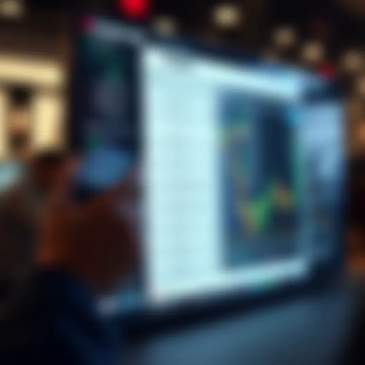 Detailed comparison of features between different trading platforms on a digital screen