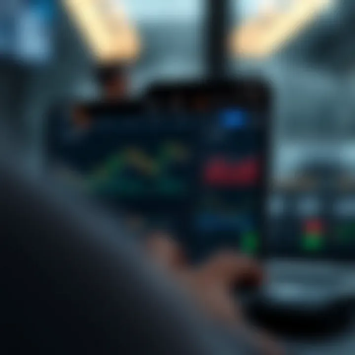 User interface showing various trading options and charts on Quotex app