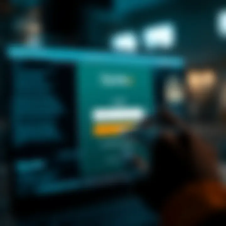 User entering credentials on secure login page of Quotex platform