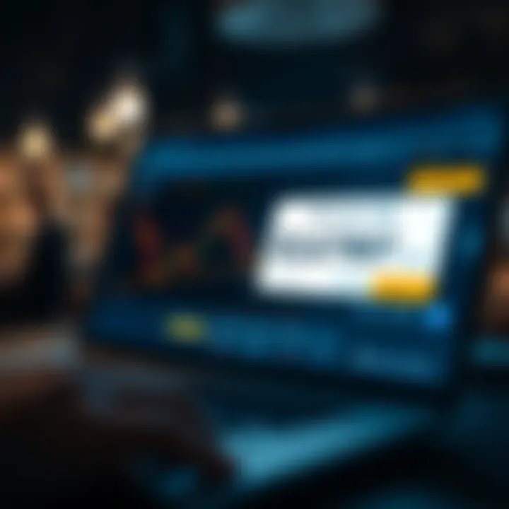 Illustration showing a digital coupon code entering a trading platform interface