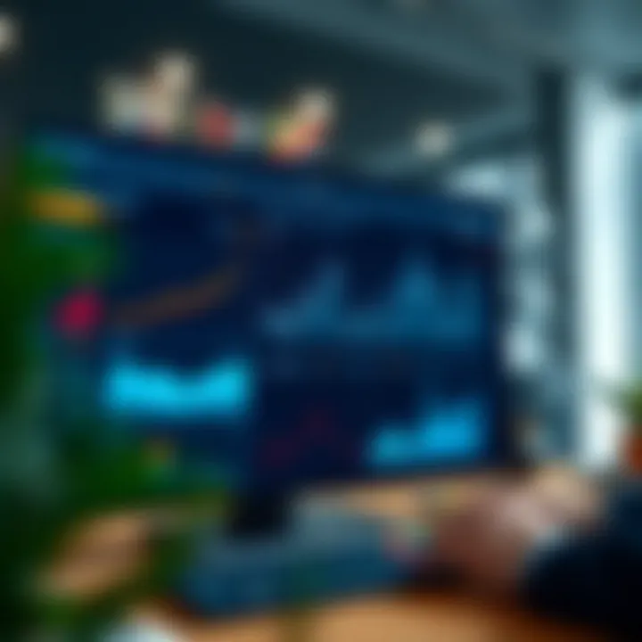 Interactive interface displaying financial data analytics on a digital dashboard