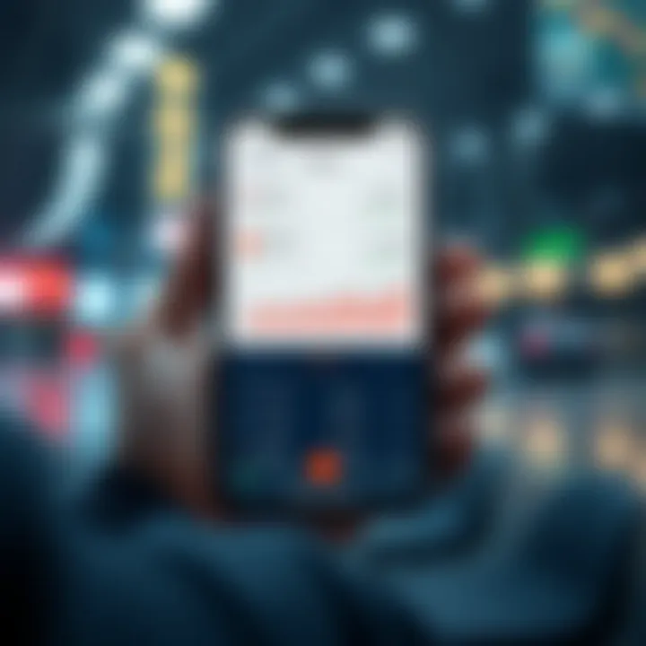 Mobile device displaying trading statistics and security features of Quotex app