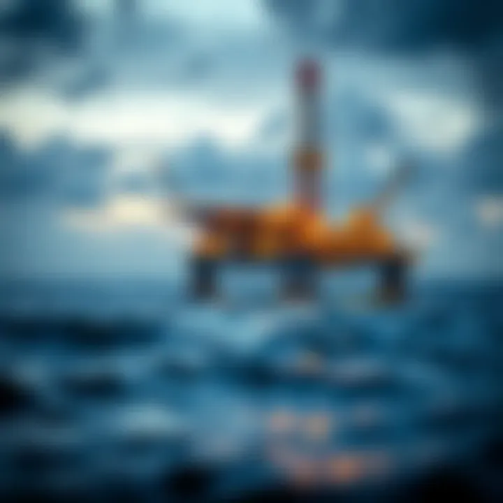 Economic Impact of Oil Profits on Producing Nations Oil rig in the sea illustrating economic impacts on producing countries
