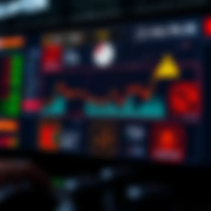 Visual representation of risk management concepts with charts and safety icons