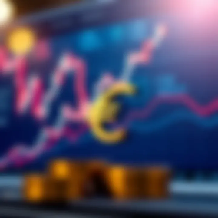 Graph showing euro currency fluctuations influenced by global economic and political events