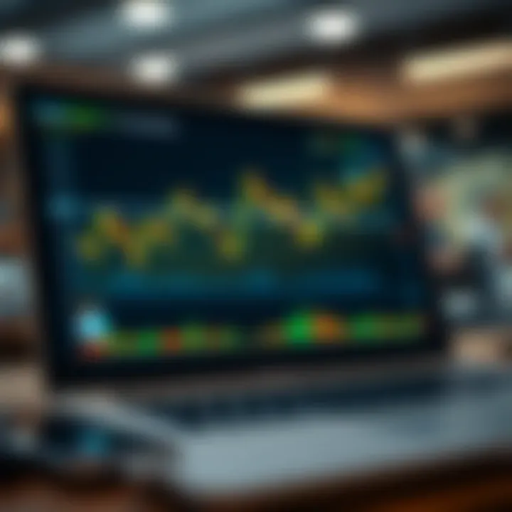 Graph showing financial trading performance and market data analysis