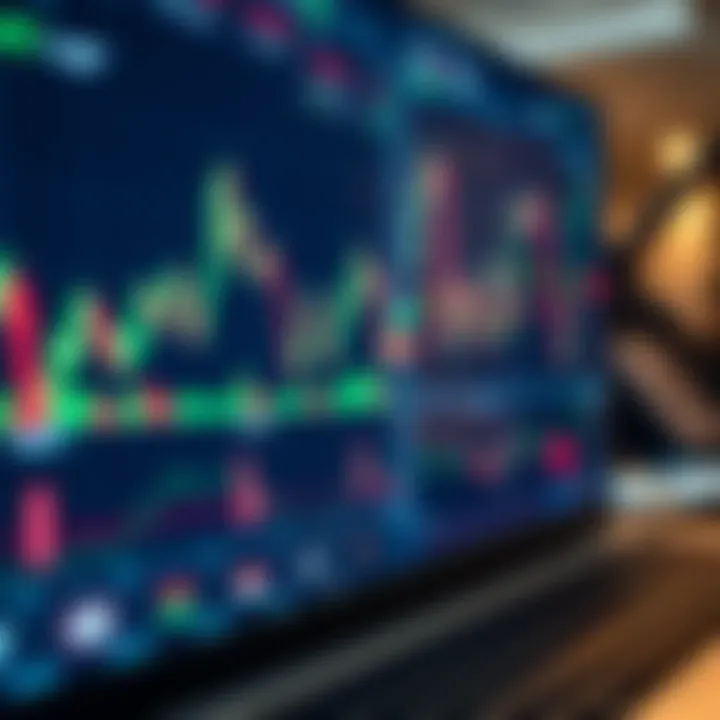 Digital interface displaying forex trading charts and market data