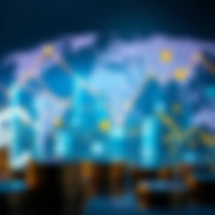 Visual representation of global market interactions affecting euro valuation