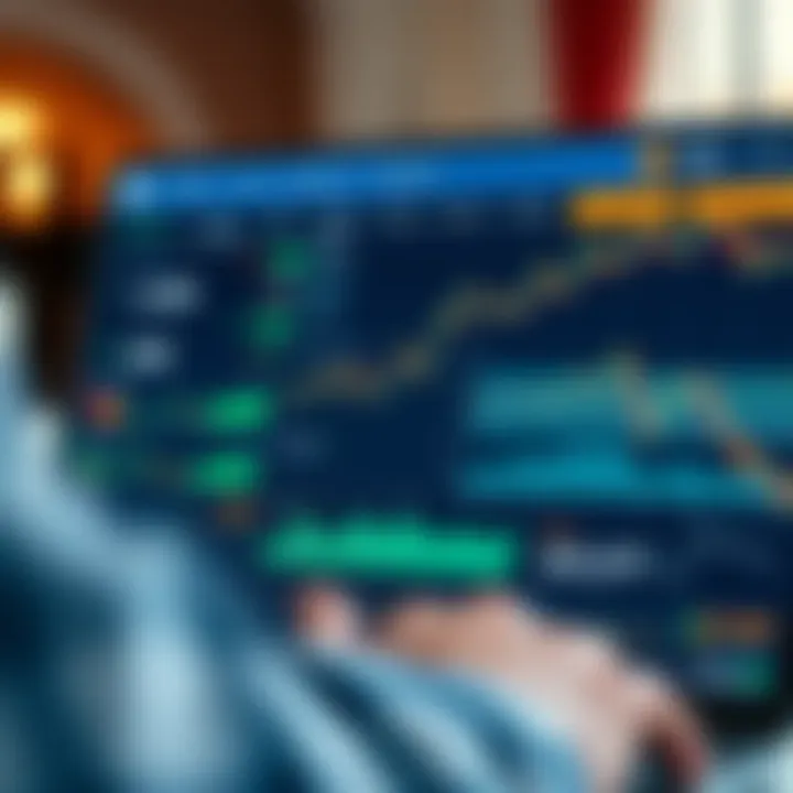 Interface of IQ Option demo account showing various investment tools and charts
