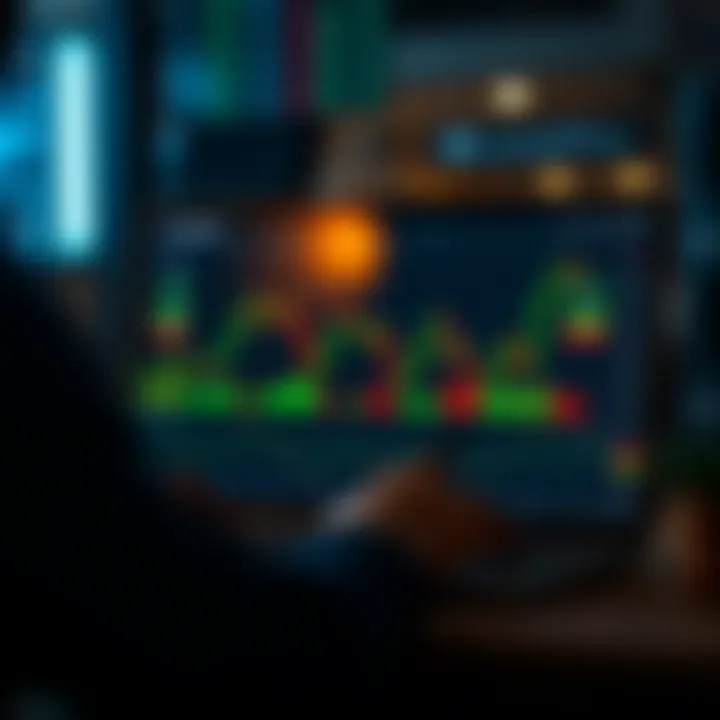 Graphical representation of investment strategies being tested on a simulated trading platform