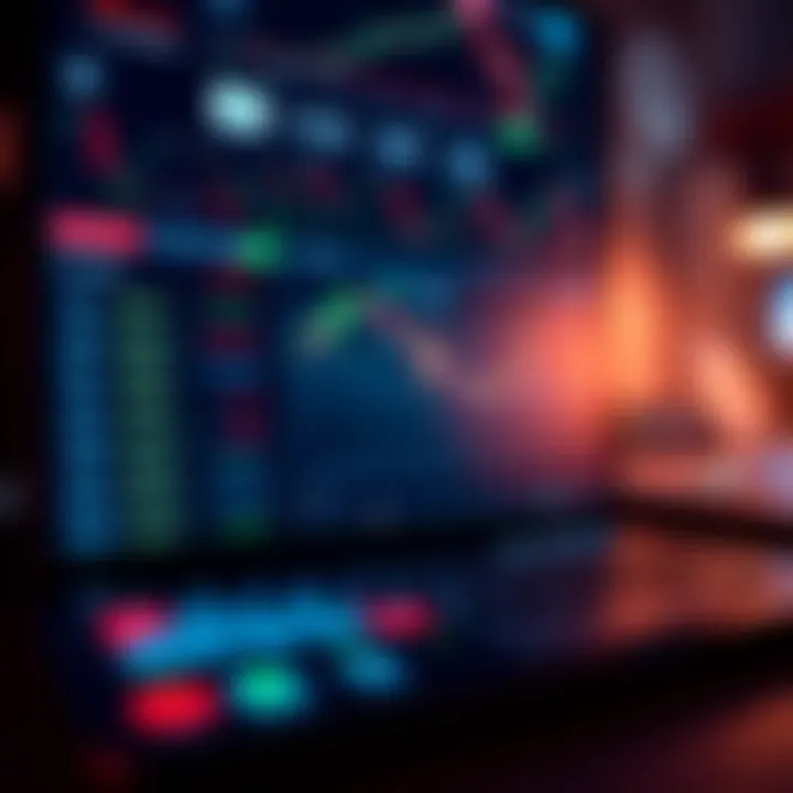 User interface of IQ Option app showing various financial asset options and trading charts