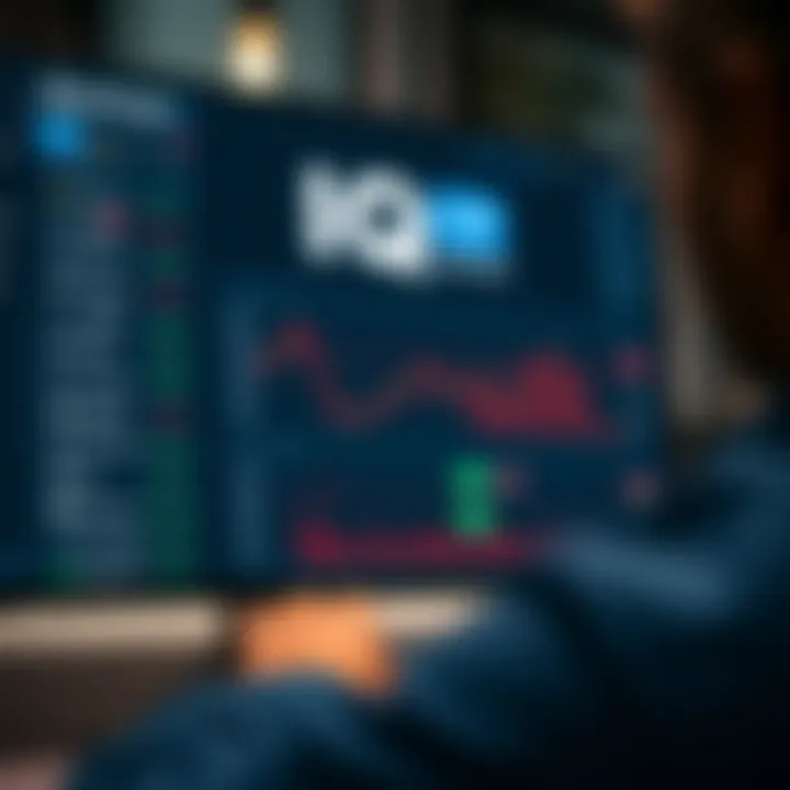 IQ Option Platform Interface with Financial Tools and Security Features User interface of IQ Option highlighting financial tools and security features