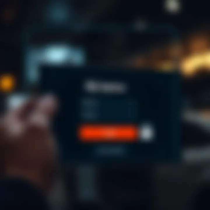 Secure login interface of IQ Option trading platform with data protection elements