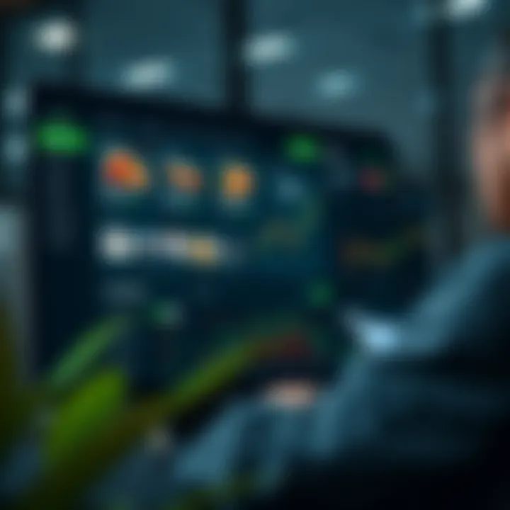 Dashboard view of IQ Option trading platform showing asset options and market analysis tools