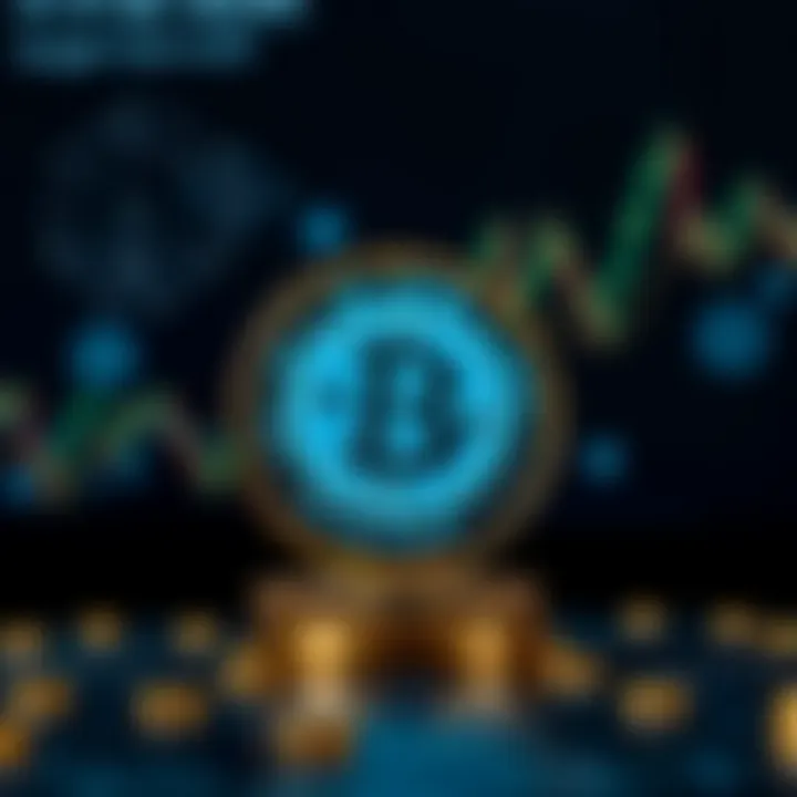 Digital representation of Pi Network cryptocurrency with blockchain and data visualization in the background