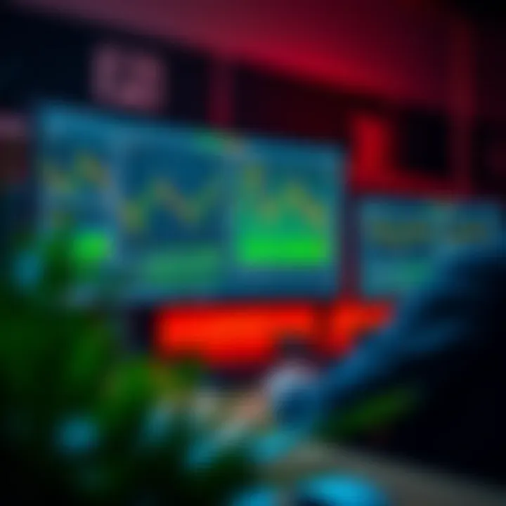 Illustration of a personal computer setup with charts and trading tools visible on the monitor