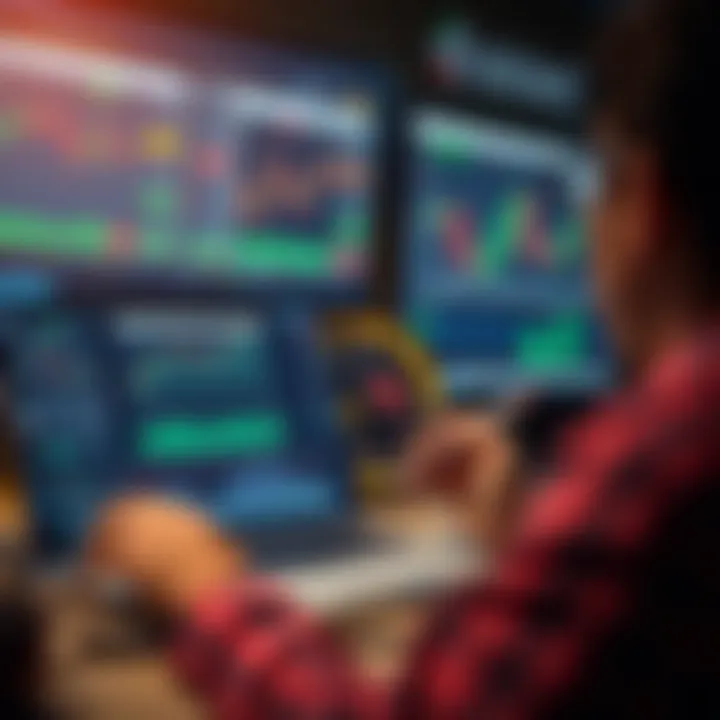 Graphical representation of trading strategies and market analysis tools used on Pocket Option