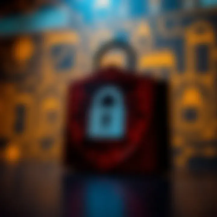 Illustration of account protection with security shield and lock