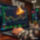 Interface of Quotex Online trading platform showing binary options chart and trading tools