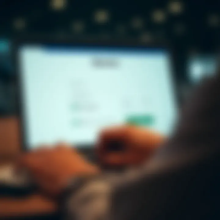 User filling out online registration form on digital platform