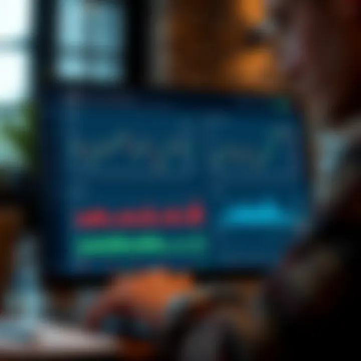 Dashboard view of Quotex investment platform showing charts and graphs