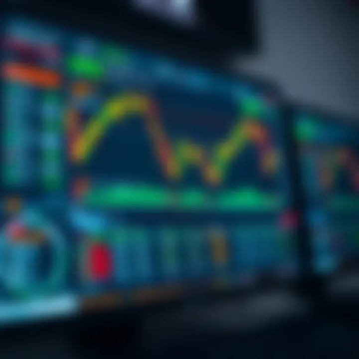 Online Forex Trading Platform Interface Computer screen showing forex trading platform with currency exchange rates and trading tools