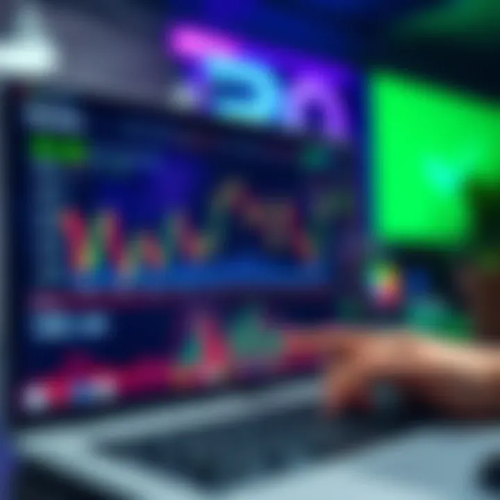 User interface of Quotex demo account showing trading charts and virtual balance