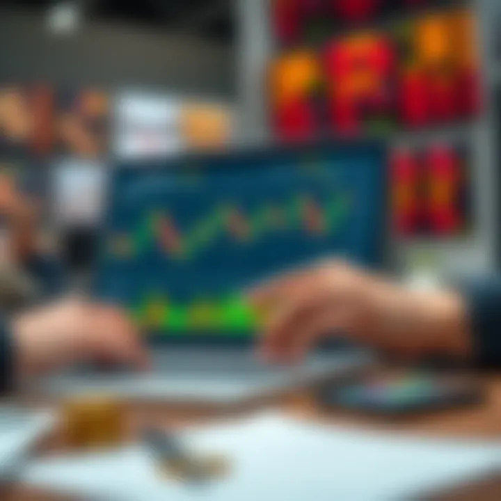 Conceptual graphic showing trial investment with virtual currency to practice trading strategies