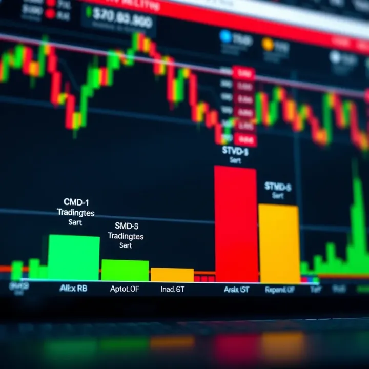 Graph showing different types of CFD trading accounts with financial charts in background