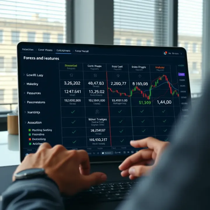 Comparison of Features in Leading Forex Trading Platforms Comparison chart illustrating features and benefits of various Forex platforms