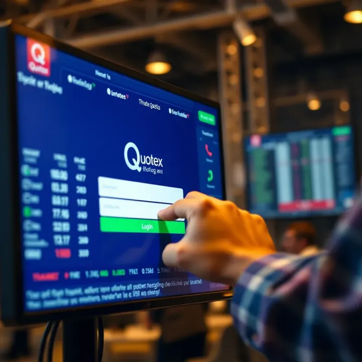 User entering credentials on Quotex platform login screen