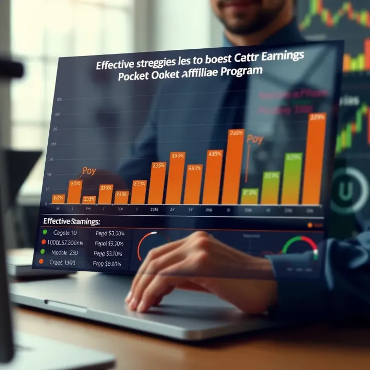 Graph illustrating strategies to increase earnings as a Pocket Option affiliate with promotional tools and analytics