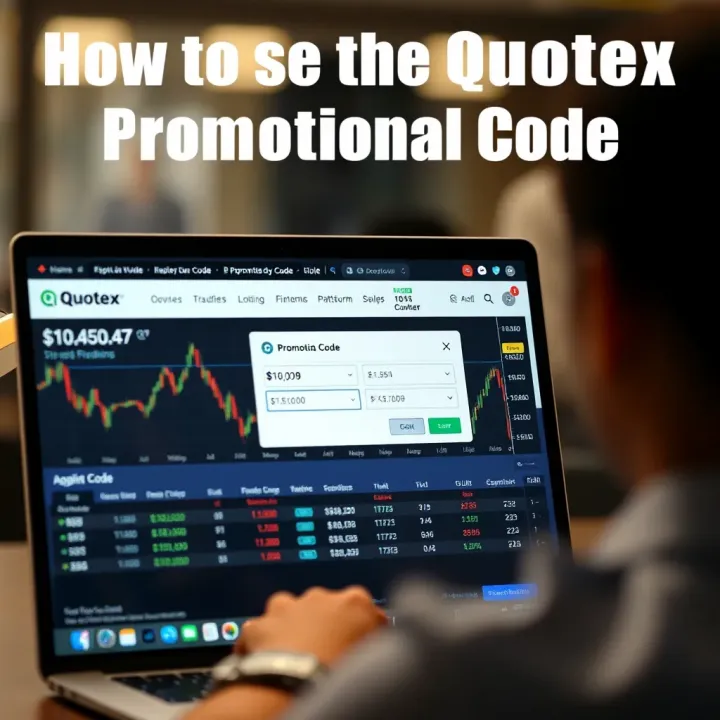 Illustration showing a digital promotional code being applied on a trading platform interface