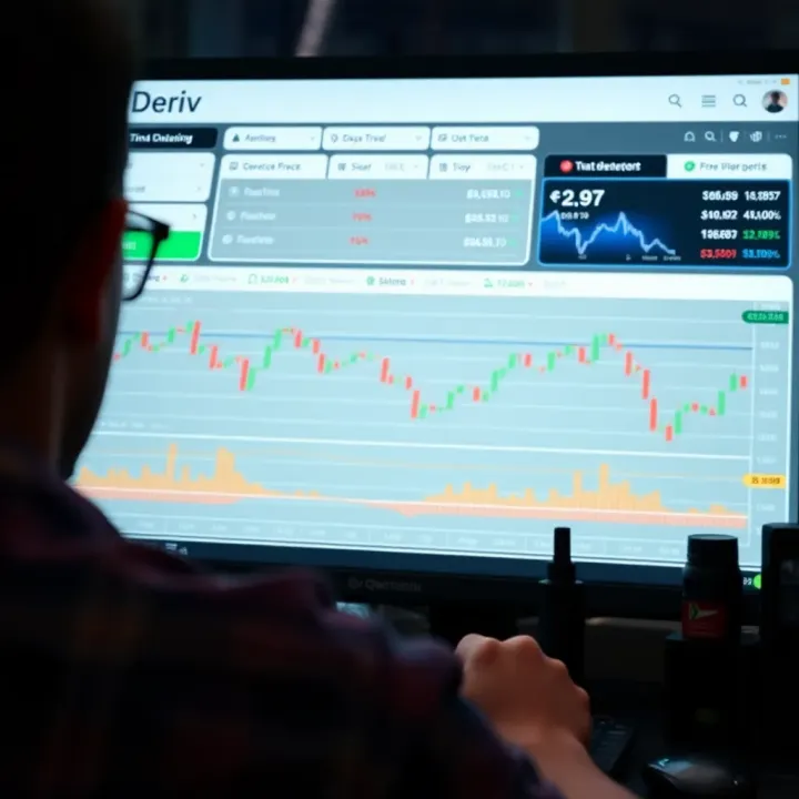 Interface showcasing diverse trading options on Deriv platform