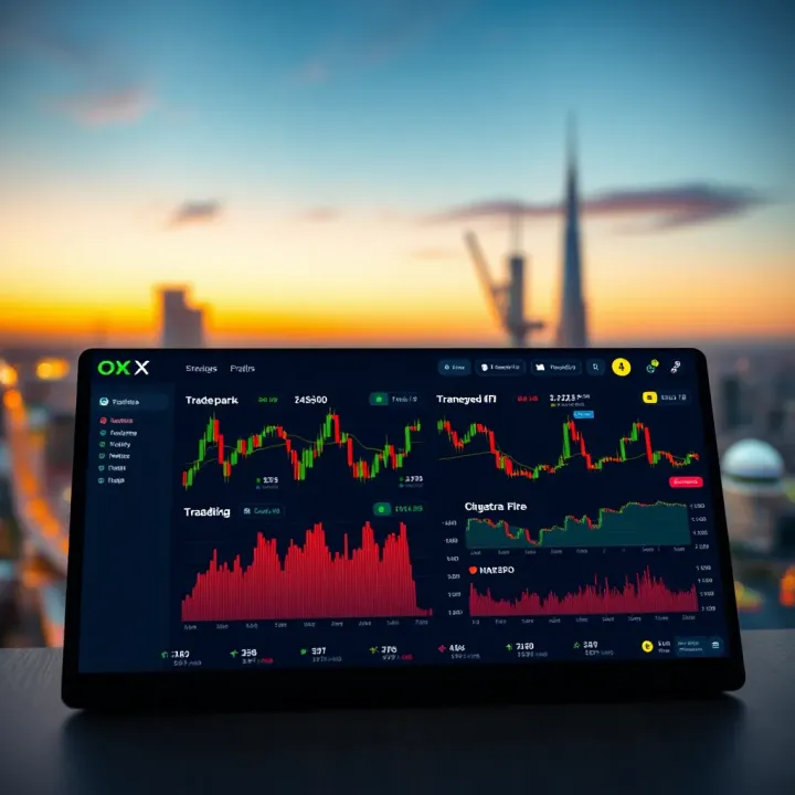 Dashboard of OKX cryptocurrency trading platform showing various trading pairs and market data