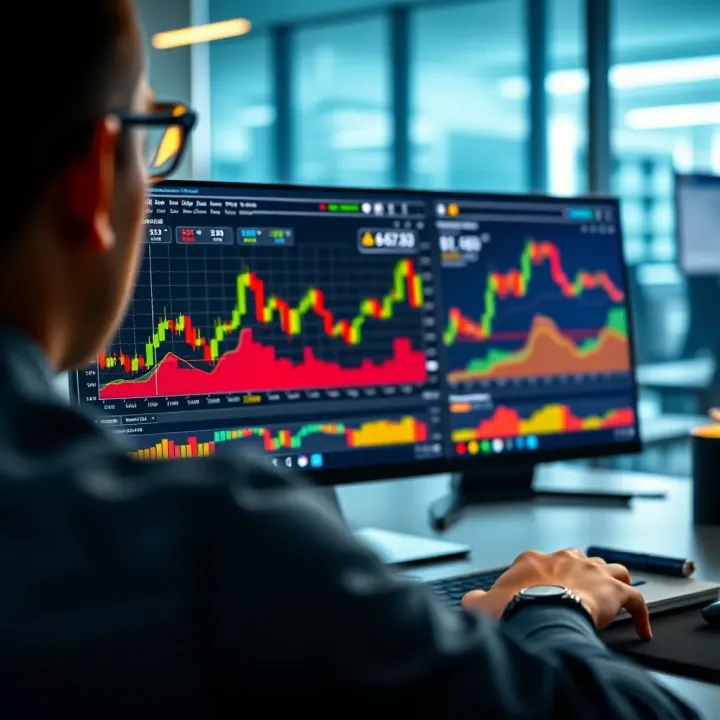 User interface of Cotex Trader showing trading dashboard with charts and market data