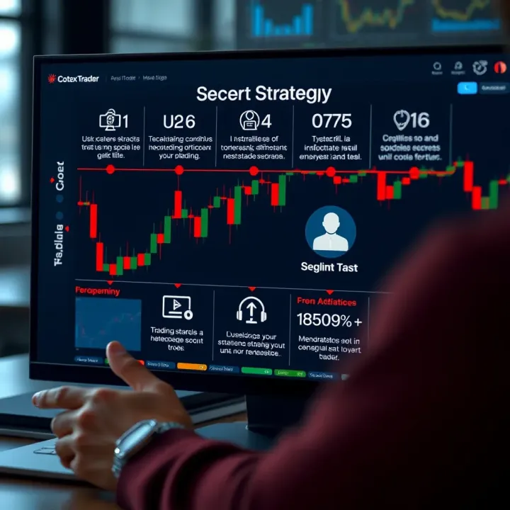 Graphical representation of trading strategies and security features in Cotex Trader platform