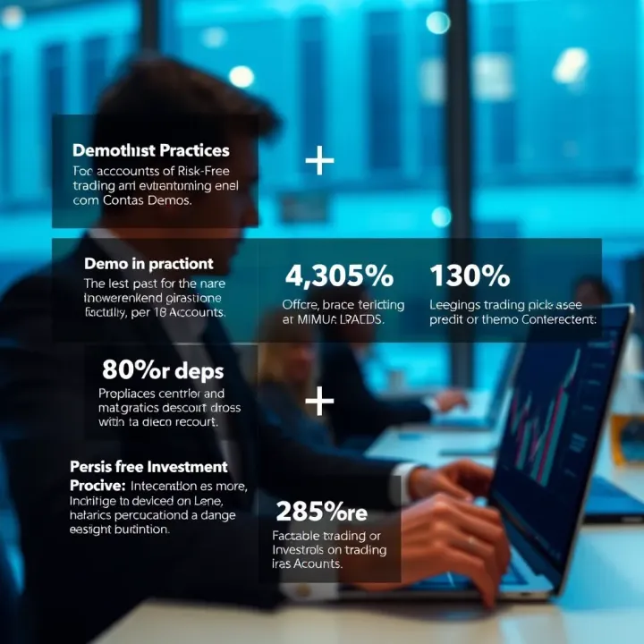 Risk-Free Investment Learning Through Demo Accounts Graphical representation of investment practice using demo accounts highlighting risk-free trading and learning benefits