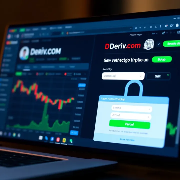 User registration screen on Deriv.com emphasizing account setup and security features