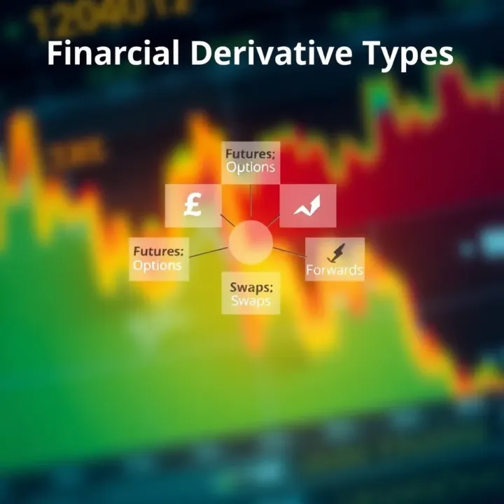 Overview of Financial Derivative Types Diagram illustrating the types of financial derivatives including futures, options, swaps, and forwards